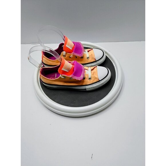Converse Kids Shoes 13 US Peach & Pink Canvas Low-Top Sneakers With Velcro Strap - Picture 3 of 7